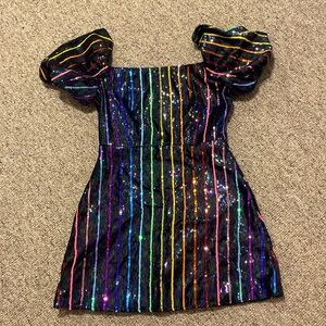 QOS rainbow dress